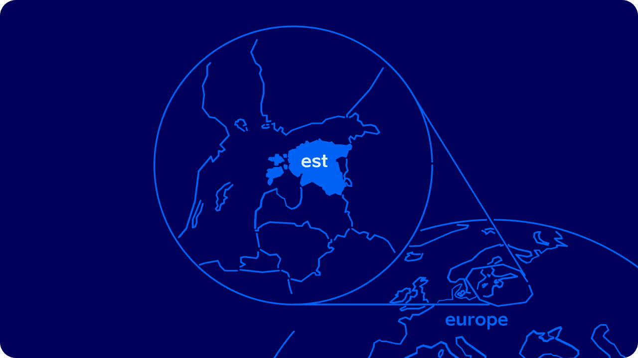 Estonia's location at North Europe illustration