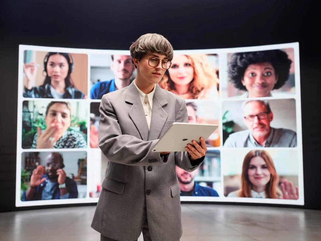 A woman in a meeting